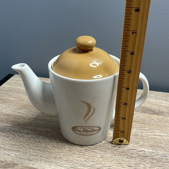 Tim Hortons Limited Edition 2006 Always Fresh Ceramic Teapot White Tan 2 Cup - Picture 6 of 7